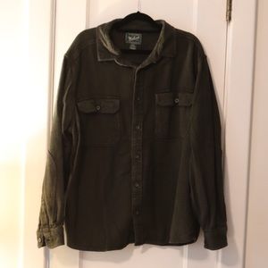 Woolrich Men’s Flannel Shirt - Olive Green - XXL